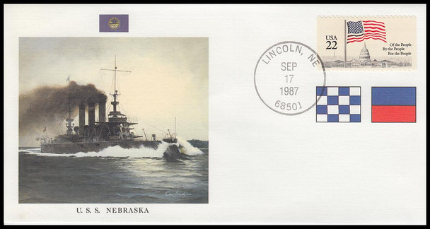 USS Nevada : Great Fighting Ships of the 50 States on #9 Fleetwood Commemorative Cover