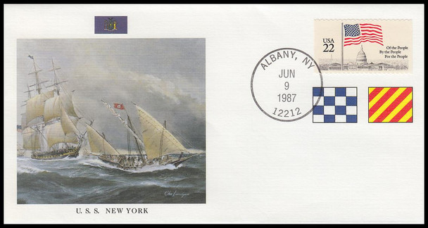 USS New York : Great Fighting Ships of the 50 States on #9 Fleetwood Commemorative Cover