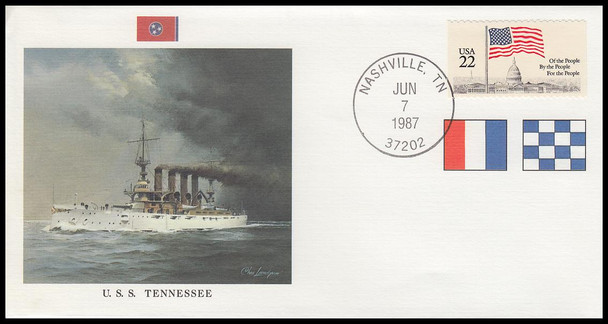 USS Tennessee : Great Fighting Ships of the 50 States on #9 Fleetwood Commemorative Cover