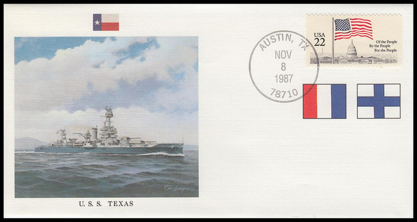 USS Texas : Great Fighting Ships of the 50 States on #9 Fleetwood Commemorative Cover