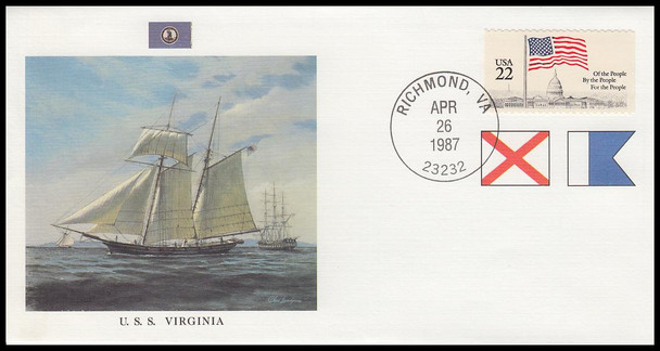 USS Virginia : Great Fighting Ships of the 50 States on #9 Fleetwood Commemorative Cover