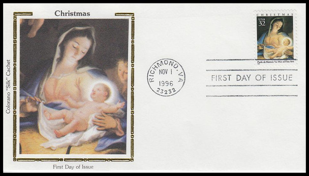 3107 / 32c Madonna And Child Christmas 1996 Colorano Silk First Day Cover