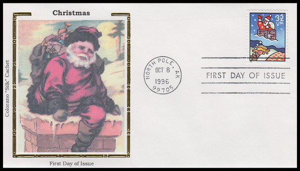 3108 - 3111 / 32c Christmas Family Scenes Set of 4 Colorano Silk 1996 First Day Covers
