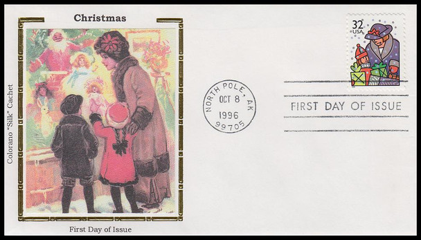 3108 - 3111 / 32c Christmas Family Scenes Set of 4 Colorano Silk 1996 First Day Covers