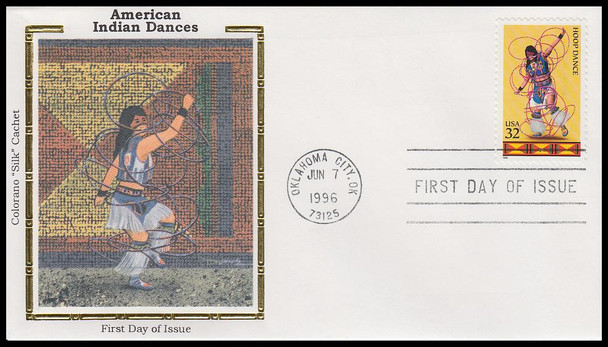 3072 - 3076 / 32c Native American Indian Dances Set of 5 Colorano Silk 1996 First Day Covers