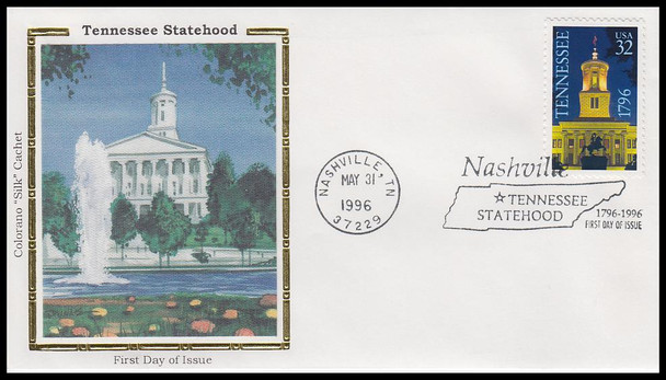 3070 / 32c Tennessee Statehood 1996 Colorano Silk First Day Cover