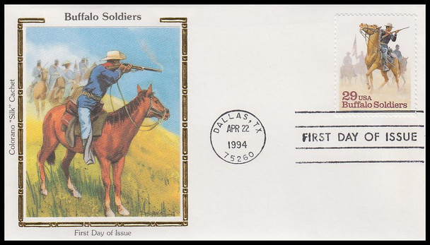 2818 / 29c Buffalo Soldiers Colorano Silk 1994 First Day Cover