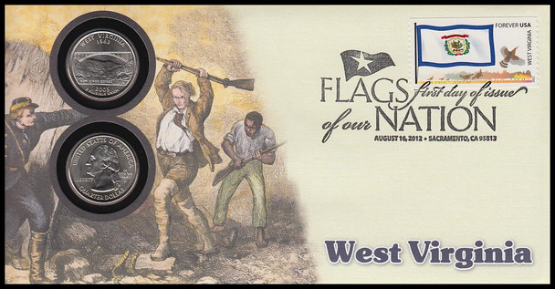 4329 / 42c Flags Of Our Nation : West Virginia State Quarter Coin Fleetwood 2012 First Day Cover