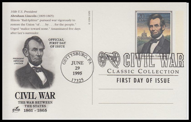 UX200 - UX219 / 20c Civil War Set of 20 Artcraft 1995 Postal Card FDCs