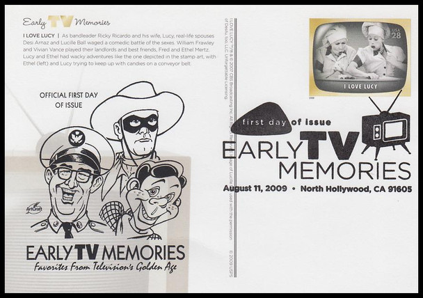UX567 - UX586 / 28c Early TV Memories Set of 20 Artcraft 2009 Postal Cards FDCs
