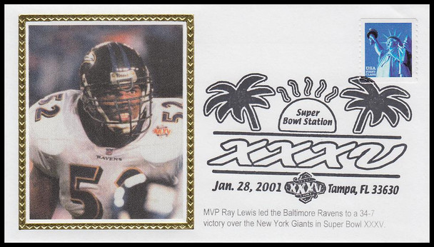 Super Bowl XXXV : Baltimore Ravens vs New York Giants 2001 Colorano Silk Event Cover