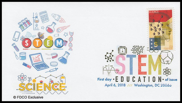 5276 - 5279 / 50c STEM Education 2018 Digital Color Postmark FDCO Exclusive FDCs