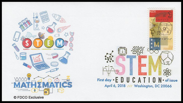 5276 - 5279 / 50c STEM Education 2018 Digital Color Postmark FDCO Exclusive FDCs