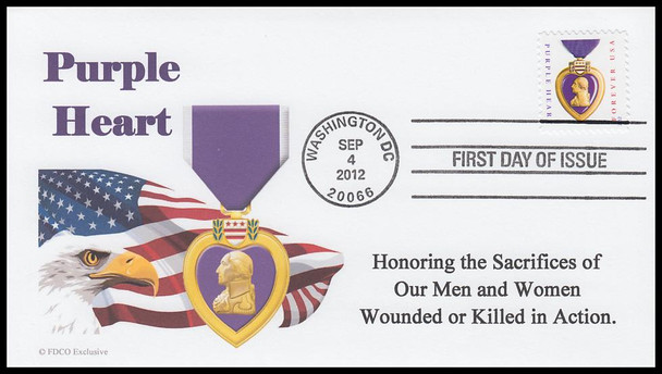 4704 / 45c Purple Heart 2012 FDCO Exclusive First Day Cover