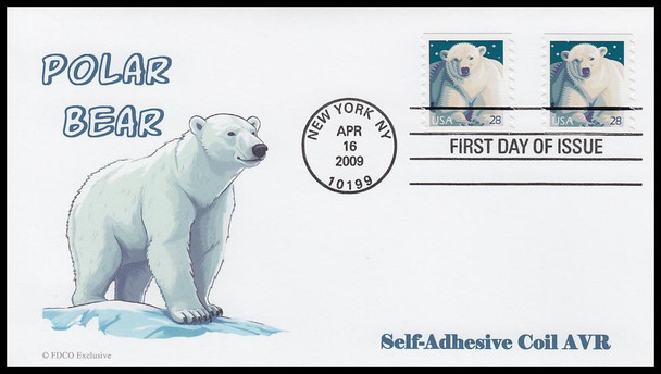 4389 / 28c Polar Bear Coil 2009 FDCO Exclusive First Day Cover