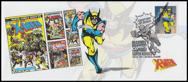 4159j and 4159t / 41c Wolverine &  X-Men : Marvel Comics Cachet Set of 2 Photo File 2007 FDC