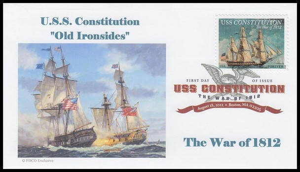 4703 / 45c The War of 1812 : USS Constitution 2012 Digital Color Postmark FDCO Exclusive FDC