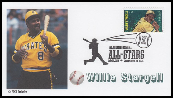 4694 - 4697 / 45c Major League Baseball All-Stars Cooperstown, NY Set of 4 FDCO Exclusive 2012 First Day Covers