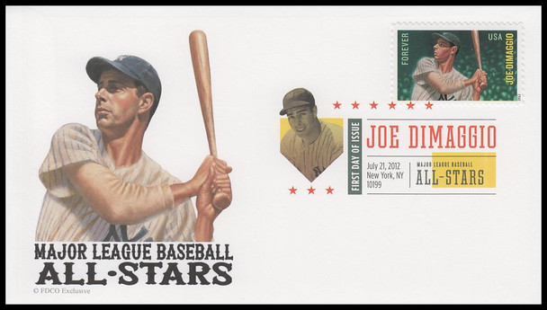 4694 - 4697 / 45c Major League Baseball All-Stars Different Digital Color Postmark Set of 4 FDCO Exclusive 2012 First Day Covers