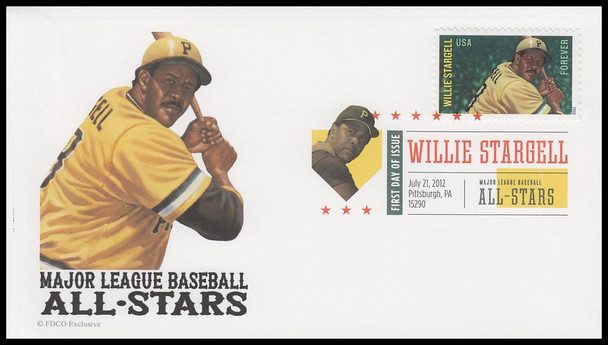 4694 - 4697 / 45c Major League Baseball All-Stars Different Digital Color Postmark Set of 4 FDCO Exclusive 2012 First Day Covers