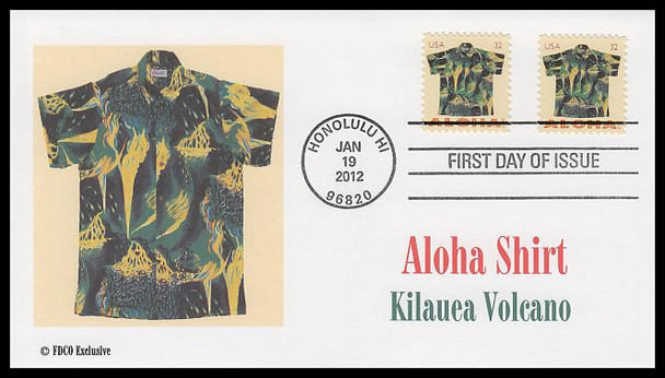 4592 - 4596 / 32c Aloha Shirts Set of 5 FDCO Exclusive 2012 First Day Covers