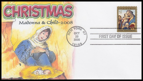 4359 / 42c Madonna and Child : Botticelli Christmas 2008 Therome Cachets First Day Cover #15 of 27
