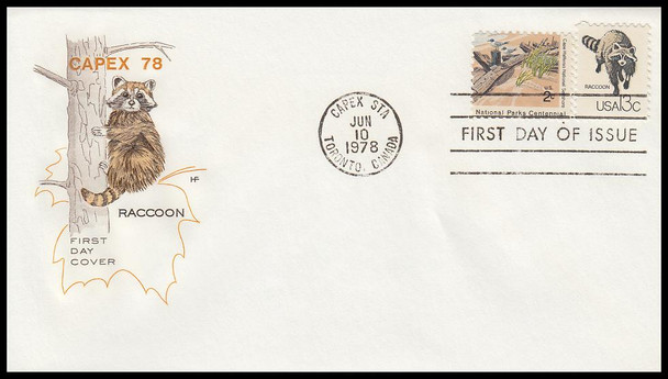 1757a - h / 13c CAPEX Wildlife Set of 8 House of Farnam 1978 First Day Covers