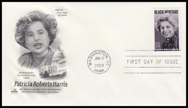 3371 / 33c Patricia Roberts Harris : Black Heritage Series 2000 Artcraft First Day Cover