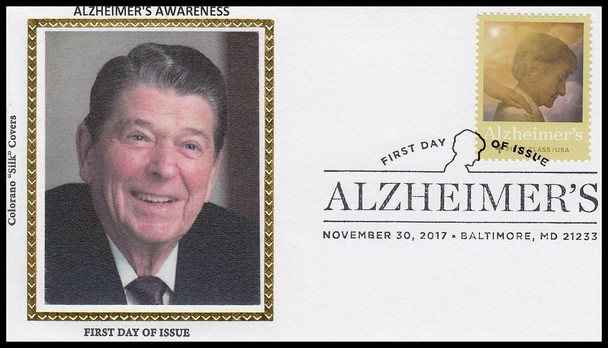 B6 / 49c + 11c Alzheimer's Research SemiPostal Set of 5 Colorano Silk 2017 First Day Covers