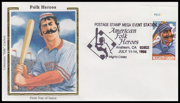 3083 - 3086 / 32c Folk Heroes : Mega Event Station Set of 4 Colorano Silk 1996 Event Covers