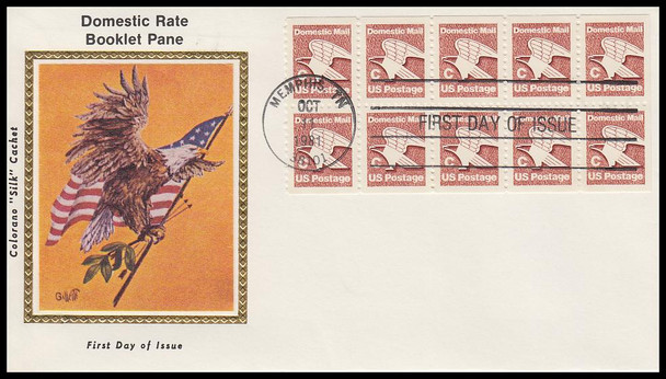 1948a / C - Rate Eagle Booklet Pane 1981 Colorano Silk First Day Cover