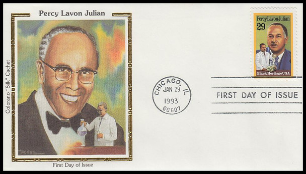 2746 / 29c Percy Lavon Julian : Scientist : Black Heritage 1993 Colorano Silk First Day Cover