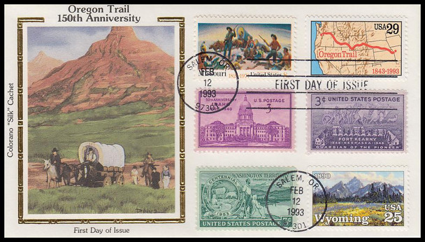 2747 / 29c Oregon Trail Combo 1993 Colorano Silk First Day Cover