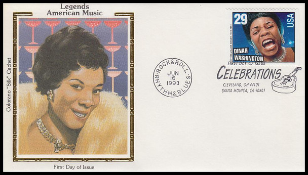 2731 - 2737 / 29c Rock & Roll  Rhythm & Blues Musicians Booklet Issue Set of 7 Colorano Silk 1993 First Day Covers