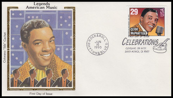 2731 - 2737 / 29c Rock & Roll  Rhythm & Blues Musicians Booklet Issue Set of 7 Colorano Silk 1993 First Day Covers