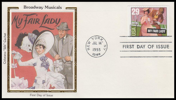 2767 - 2770 / 29c Broadway Musicals Set of 4 Colorano Silk 1993 First Day Covers