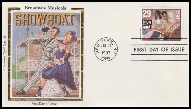 2767 - 2770 / 29c Broadway Musicals Set of 4 Colorano Silk 1993 First Day Covers