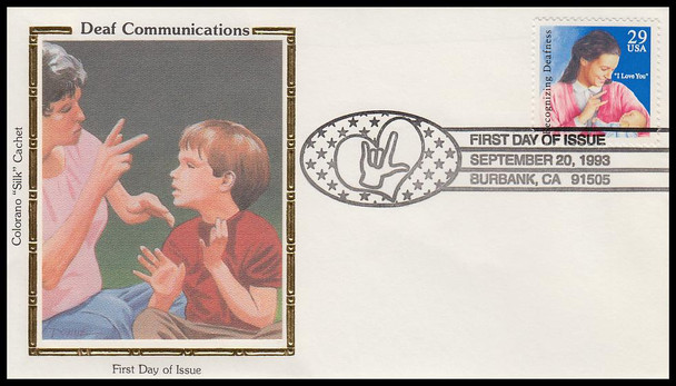 2783 - 2784 / 29c Deafness / Sign Language Set of 2 Colorano Silk 1993 First Day Covers