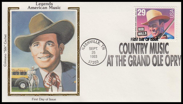 2771 - 2774 / 29c Legends of Country and Western Music Set of 4 Colorano Silk 1993 First Day Covers
