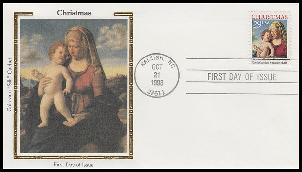 2789 / 29c Madonna and Child : Giovanni Batista Cima Sheet Issue : Christmas Series 1993 Colorano Silk First Day Cover