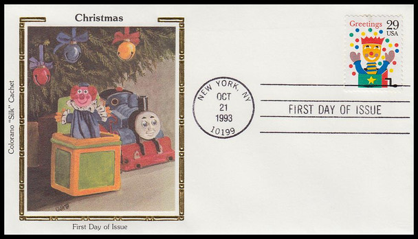 2791 - 2794 / 29c Greetings Christmas Set  of 4 Colorano Silk 1993 First Day Covers