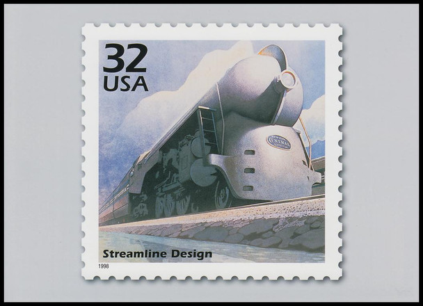 Streamlined Design : CTC : 20th Century Limited Train Stamp Collectible Postcard