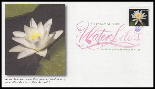 4964 - 4967 / 49c Water Lilies Set of 4 Digital Color Postmark (DCP) Fleetwood 2015 FDCs