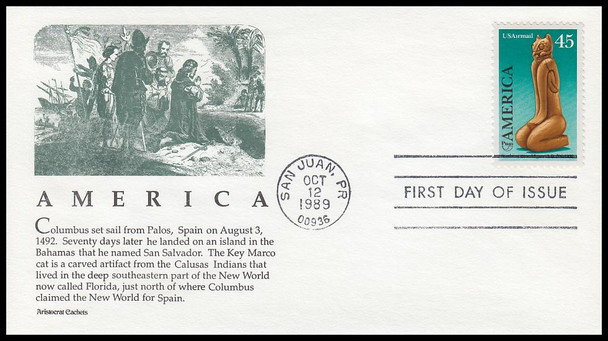 C121 / 45c Southeast Carved Figure : Airmail Aristocrat Cachets 1989 First Day Covers