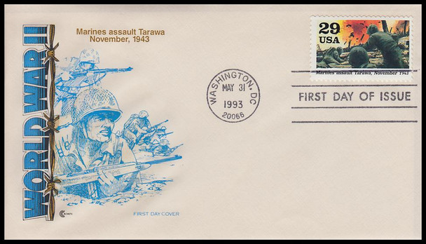 2765a - j / 1943 : " Turning the Tide " Set of 10 : World War II / WWII Series 1993 Cover Craft Cachets FDC With Insert Card (Limited Edition of Only 200 Made)