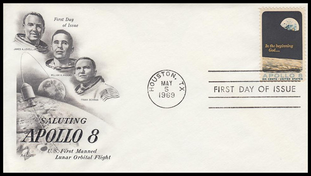 1371 / 6c Apollo 8 Moon Orbit 1969 Artcraft First Day Cover