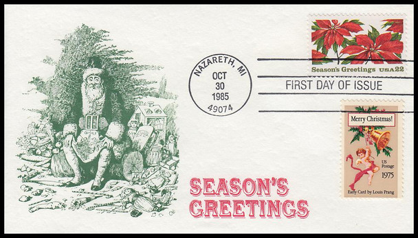 2166 / 22c Poinsettia Plants : Christmas Combo 1985 K.M.C. Venture First Day Cover