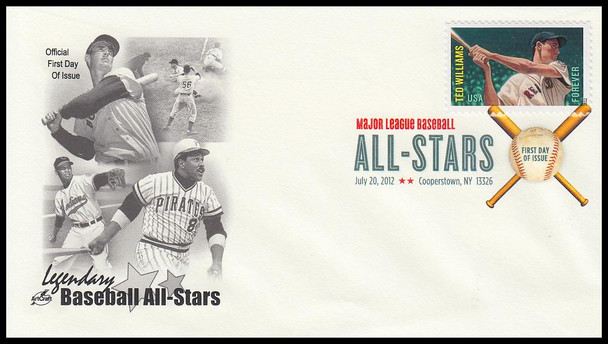 4694 - 4697 / 45c Major League Baseball All-Stars Coopertown Postmark Set of 4 Digital Color Postmark (DCP) Artcraft 2012 FDCs
