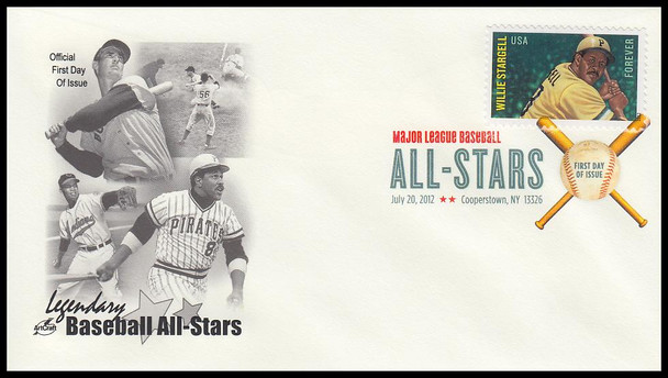 4694 - 4697 / 45c Major League Baseball All-Stars Coopertown Postmark Set of 4 Digital Color Postmark (DCP) Artcraft 2012 FDCs