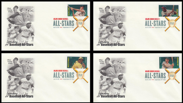 4694 - 4697 / 45c Major League Baseball All-Stars Coopertown Postmark Set of 4 Digital Color Postmark (DCP) Artcraft 2012 FDCs
